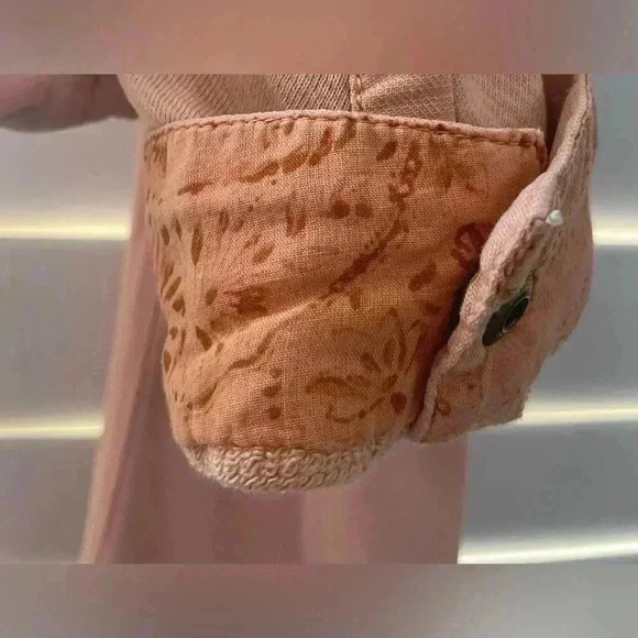 Pilcro Anthropologie Jacket Button Up Shirt Distressed Shacket Utility Peach XS - Picture 6 of 7